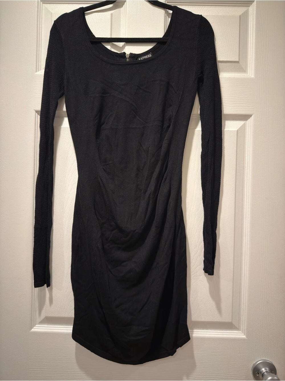 Express Black Long-Sleeve Bodycon Dress